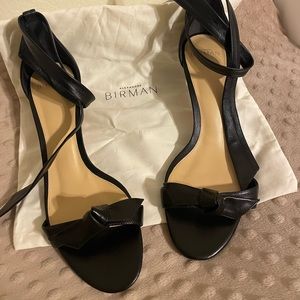 Alexandre Birman Black Leather Kitten Heels SZ 39